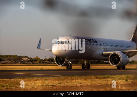 Aereo di linea passeggeri commerciale, Lufthansa Foto Stock