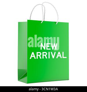 Nuovo arrivo, shopping bag. Rendering 3D isolato su sfondo bianco Foto Stock