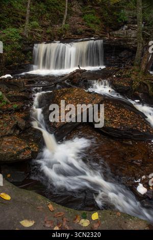 Cascata autunnale al parco statale Ricketts Glen in Pennsylvania Foto Stock