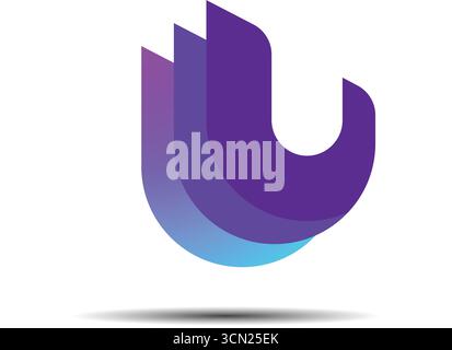 vettore di sfondo del logo letter u colorato astratto Illustrazione Vettoriale