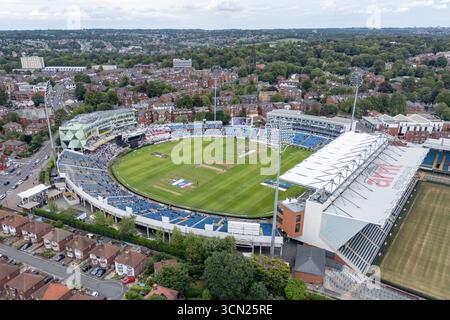 Vista aerea dell'Headingley Cricket Ground a Leeds, West Yorkshire, Regno Unito. Foto Stock