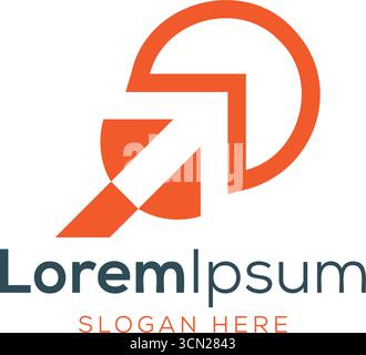 Disegno del logo del cerchio freccia Illustrazione Vettoriale