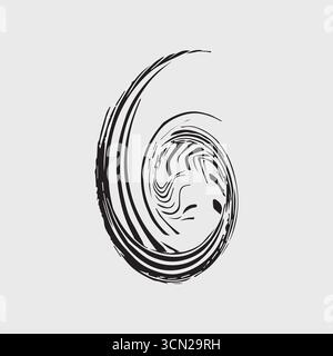 logo vettoriale nero e bianco vortice Illustrazione Vettoriale