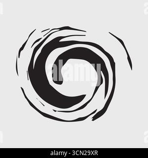logo vettoriale nero e bianco vortice Illustrazione Vettoriale