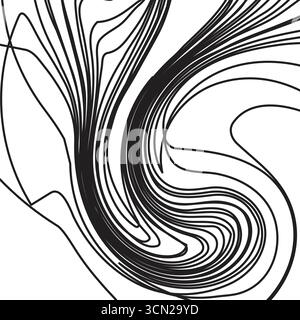 logo vettoriale nero e bianco vortice Illustrazione Vettoriale