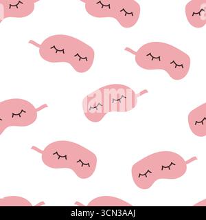 Motivo senza cuciture con maschere dormienti rosa Illustrazione Vettoriale