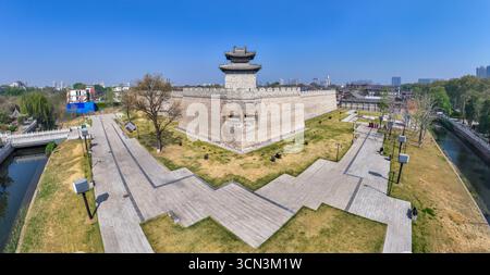 Fotografia aerea del padiglione Kuixing nella città antica di Anyang, Anyang, provincia di Henan Foto Stock