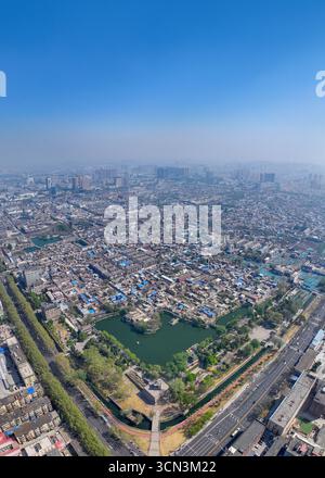 Fotografia aerea del padiglione Kuixing nella città antica di Anyang, Anyang, provincia di Henan Foto Stock
