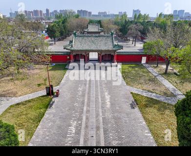 Fotografia aerea della tomba di Yuan Shikai a Yuan Lin, città di Anyang, provincia di Henan Foto Stock
