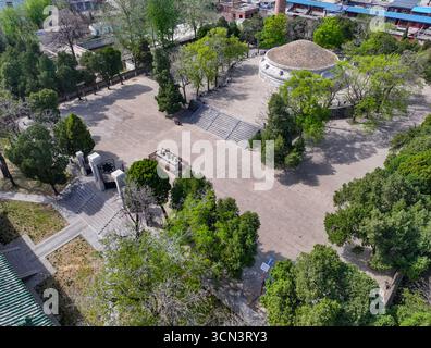 Fotografia aerea della tomba di Yuan Shikai a Yuan Lin, città di Anyang, provincia di Henan Foto Stock