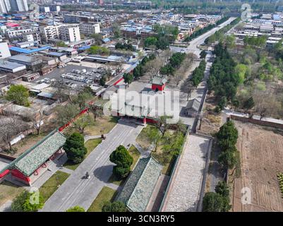Fotografia aerea della tomba di Yuan Shikai a Yuan Lin, città di Anyang, provincia di Henan Foto Stock
