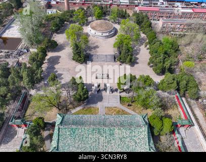 Fotografia aerea della tomba di Yuan Shikai a Yuan Lin, città di Anyang, provincia di Henan Foto Stock