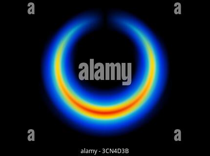 Forma astratta che si illumina di luce al neon con la tavolozza dei colori della mappa termica Illustrazione Vettoriale