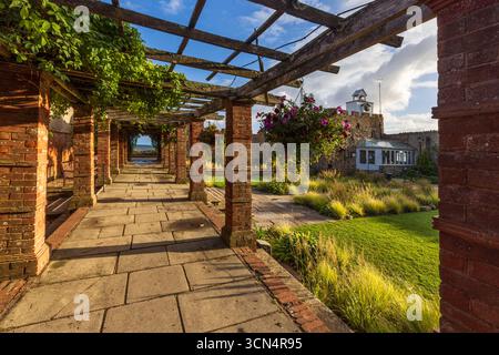 La Torre dell'Orologio e il Cafe' a Connaught Gardens, Sidmouth, East Devon Foto Stock