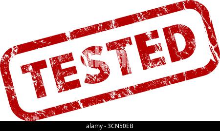 Timbro in gomma grunge rosso testato - illustrazione vettoriale Illustrazione Vettoriale