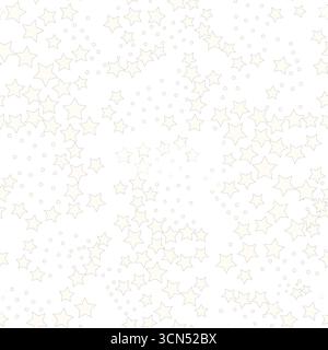 Design in tessuto con stelle e punti neri senza cuciture Illustrazione Vettoriale