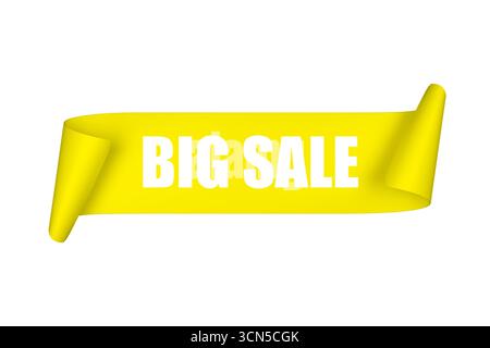 Banner grande vendita - Design audace in giallo e bianco, che mette in risalto l'irresistibile Foto Stock