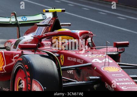 Azerbaijan GP F1 2025 il 19 settembre 2025 a Baku, Azerbaigian - Formula 1 Lewis Hamilton su Scuderia Ferrari durante le prove libere - credito: Simone Frigerio/Alamy Live News Foto Stock