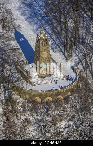 Vista aerea, monumento di Berger su Hohenstein, Witten, regione della Ruhr, Renania settentrionale-Vestfalia, Germania, punto di osservazione, torre di osservazione, DE, Europa, V. aerea Foto Stock