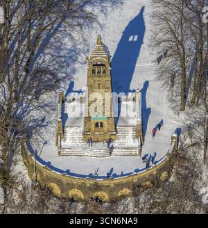 Vista aerea, monumento di Berger su Hohenstein, Witten, regione della Ruhr, Renania settentrionale-Vestfalia, Germania, punto di osservazione, torre di osservazione, DE, Europa, V. aerea Foto Stock