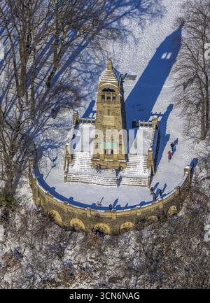 Vista aerea, monumento di Berger su Hohenstein, Witten, regione della Ruhr, Renania settentrionale-Vestfalia, Germania, punto di osservazione, torre di osservazione, DE, Europa, V. aerea Foto Stock