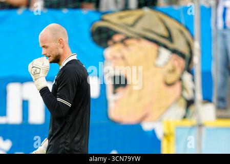 Odense, Danimarca. 19 settembre 2025. 3F Superliga-kampen mellem OB og FC Fredericia Paa Nature Energy Park i Odense, fredag den 19. settembre 2025. Crediti: Ritzau/Alamy Live News Foto Stock
