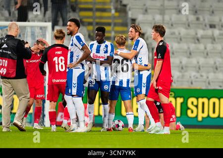 Odense, Danimarca. 19 settembre 2025. 3F Superliga-kampen mellem OB og FC Fredericia Paa Nature Energy Park i Odense, fredag den 19. settembre 2025. Crediti: Ritzau/Alamy Live News Foto Stock