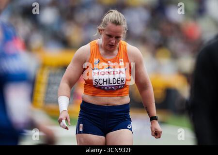 Jessica Schilder, olandese, gareggiante nella Women's Shot Put Qualifying durante i Campionati mondiali di atletica leggera Tokyo 2025 del giorno 7 al Japan National Stadium il 20 settembre 2025 a Tokyo, Giappone. (Crediti: Andy Astfalck/MTB-Photo/Alamy Live News) Foto Stock