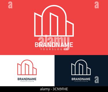 Modello di design del logo della costruzione vettoriale Illustrazione Vettoriale