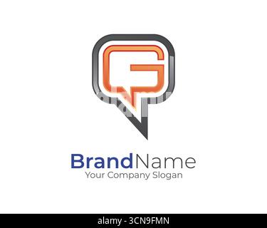 Design modello logo lettera g astratta chat Illustrazione Vettoriale