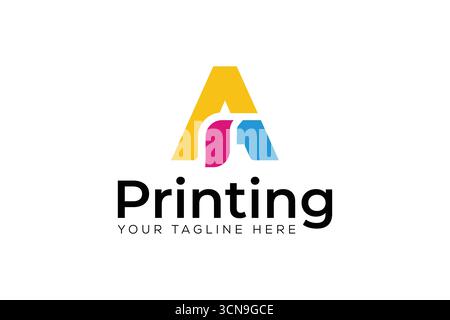 Stampa di Un vettore di illustrazione del modello di logo Illustrazione Vettoriale