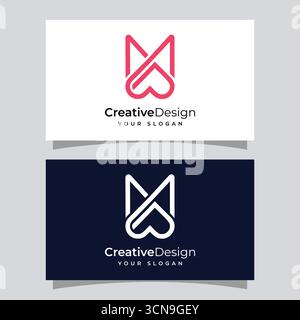 Logo Letter m Love Illustrazione Vettoriale