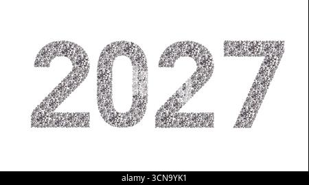 L'anno 2022 è scritto in lettere scintillanti. Le lettere sono composte da piccoli diamanti scintillanti. L'immagine ha uno stato d'animo festivo e celebrativo, come me Foto Stock