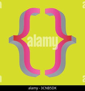 Set di icone della staffa. Raccolta di parentesi di testo. Set di rinforzi ricci. Illustrazione vettoriale Illustrazione Vettoriale