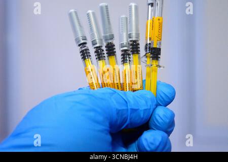 Cairo, Egitto, 16 settembre 2025: Clexane enoxaparin sodico di Sanofi, un farmaco anticoagulante (fluidificante del sangue), tratta e previene il trombo venoso profondo Foto Stock