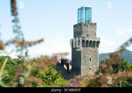 Torre del Castello di Rothschild con estensione in vetro a Waidhofen an der Ybbs, Austria Foto Stock