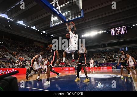 Parigi, Francia. 20 settembre 2025. Paris Basketball vs. Le Mans semifinale della LNB Basketball Super Cup al Roland Garros. - 20/09/2025 - Francia/Ile-de-France (regione)/Parigi - Julien Mattia/le Pictorium credito: LE PICTORIUM/Alamy Live News Foto Stock