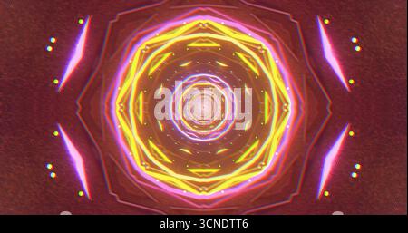I motivi geometrici luminosi e vorticosi creano un'affascinante visualizzazione visiva. Le luci in vari colori si fondono insieme, formando un ci dinamico e accattivante Foto Stock