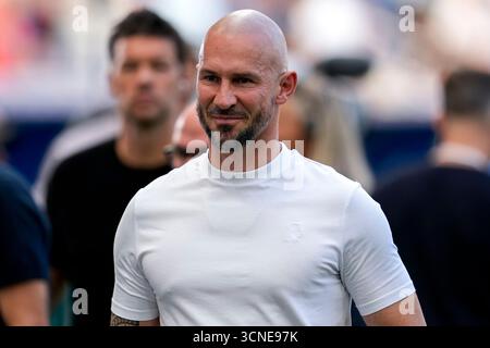Sinsheim, Germania. 20 settembre 2025. Christian Ilzer (Trainer, Cheftrainer, Hoffenheim), Einzelbild, Einzelfoto, Aktion, Action, 20.09.2025, Sinsheim (Deutschland), Fussball, BUNDESLIGA, TSG 1899 HOFFENHEIM - FC BAYERN MÜNCHEN, LE NORMATIVE DFB/DFL VIETANO QUALSIASI USO DI FOTOGRAFIE COME SEQUENZE DI IMMAGINI E/O QUASI-VIDEO. Credito: dpa/Alamy Live News Foto Stock