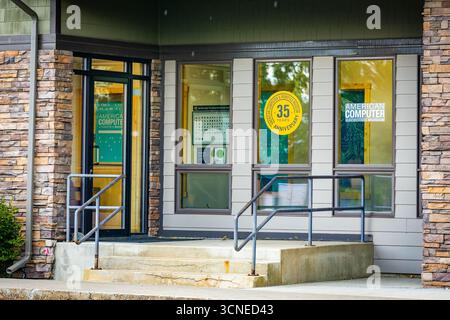 Bozeman, MT, USA - 1 agosto 2025: L'esterno dell'American computer and Robotics Museum di Bozeman, Montana Foto Stock