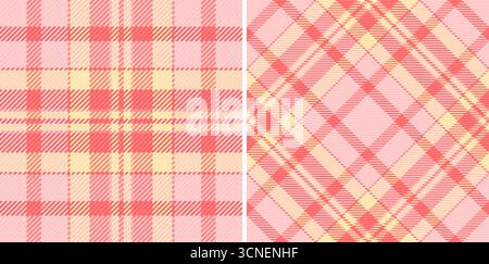 Due motivi tartan senza cuciture in tonalità pastello. Questo design classico evoca calore, comfort e tradizione. Ideale per tessuti, sfondi o cozimi Illustrazione Vettoriale