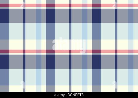 Splendido vettore di fondo a quadri, tessuto autunnale a quadri. Tessuto tartan senza cuciture USA in una tavolozza di colori chiari e pastello. Illustrazione Vettoriale