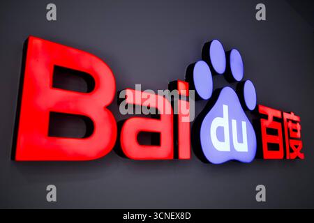 Baidu a Pechino Una vista generale che mostra la logoa Buidu il 18 settembre 2025 a Pechino, Cina. Foto di Stringer/Nexpher immagini Pechino Foto Stock