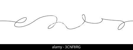 Disegno di linee continue fluide con loop giocosi e ritmo Illustrazione Vettoriale