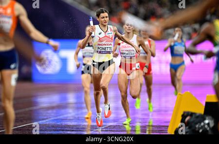 Tokyo, Giappone. 21 settembre 2025. La belga Helena Ponette in azione nella foto durante la finale della staffetta maschile 4x400 m, ai Campionati del mondo di atletica leggera di Tokyo, Giappone, domenica 21 settembre 2025. I Mondi all'aperto si svolgeranno dal 13 al 21 settembre. BELGA PHOTO JASPER JACOBS credito: Belga News Agency/Alamy Live News Foto Stock