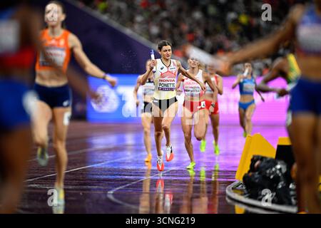 Tokyo, Giappone. 21 settembre 2025. La belga Helena Ponette in azione nella foto durante la finale della staffetta maschile 4x400 m, ai Campionati del mondo di atletica leggera di Tokyo, Giappone, domenica 21 settembre 2025. I Mondi all'aperto si svolgeranno dal 13 al 21 settembre. BELGA PHOTO JASPER JACOBS credito: Belga News Agency/Alamy Live News Foto Stock