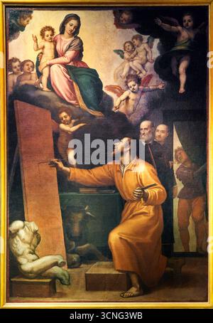 San Luca dipinge la Vergine Maria, 1599, olio su tela, Domenico Cresti detto il PASSIGNANO, Galleria degli Uffizi, Galeria degli Uffizi, Firenze, tu Foto Stock