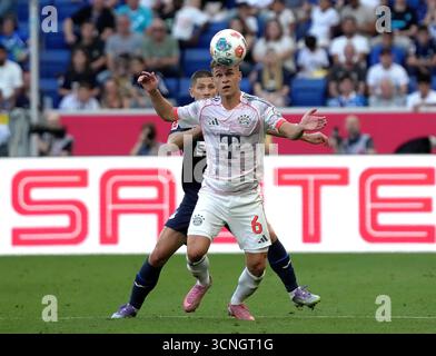 Sinsheim, Germania. 20 settembre 2025. 20/09/2025, PreZero Arena, Sinsheim, GER, 1.FBL, TSG Hoffenheim vs FC Bayern Monaco, nella foto le normative DFL vietano qualsiasi uso di fotografie come sequenze di immagini e/o quasi-video. Credito: dpa/Alamy Live News Foto Stock