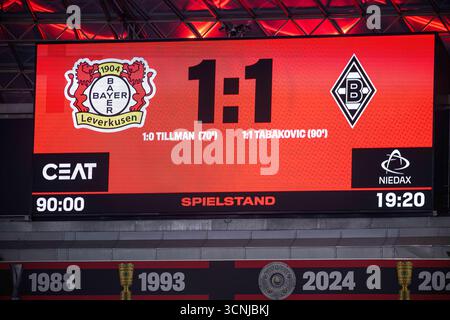 LEVERKUSEN, GERMANIA - 21 SETTEMBRE 2025: - La partita di Bundesliga Bayer 04 Leverkusen contro Borussia Moenchengladbach alla BayArena. Foto Stock