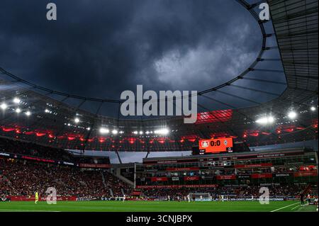 LEVERKUSEN, GERMANIA - 21 SETTEMBRE 2025: - La partita di Bundesliga Bayer 04 Leverkusen contro Borussia Moenchengladbach alla BayArena. Foto Stock